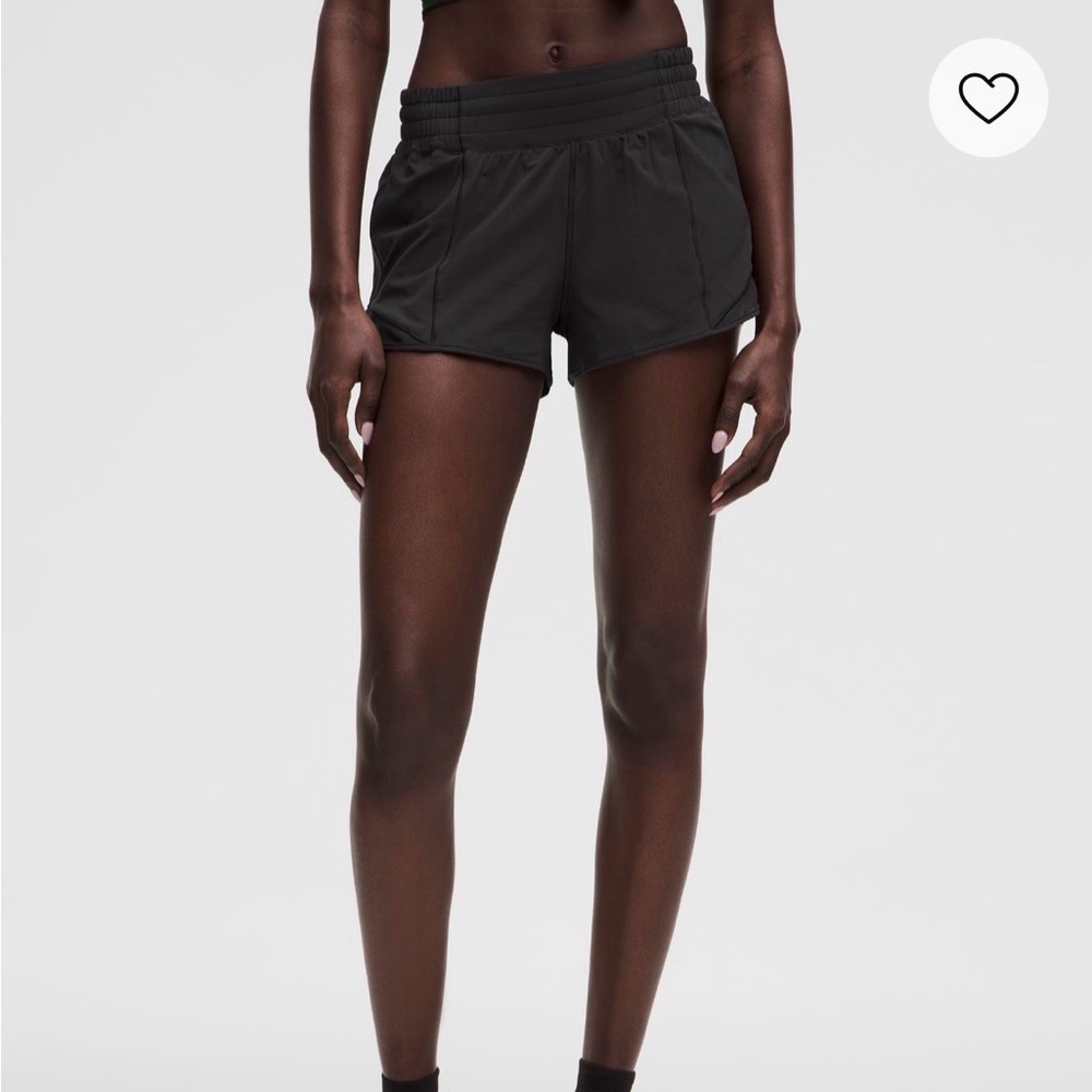 lululemon black hotty hot shorts - high rise - 2.5” - size 2